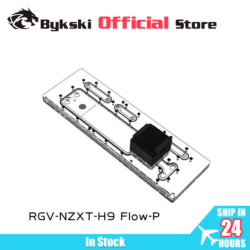 Distro Plate Ddc Pump Combo - Bykski RGV-NZXT-H9 FIow-P Acryl Distro Plaat
